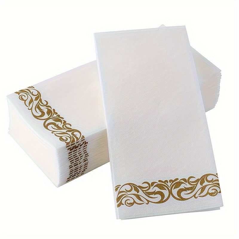 12pc Disposable Guest Towels Soft Absorbent Linen Feel Paper Hand Towel