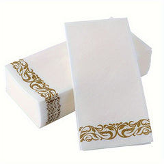 12pc Disposable Guest Towels Soft Absorbent Linen Feel Paper Hand Towel