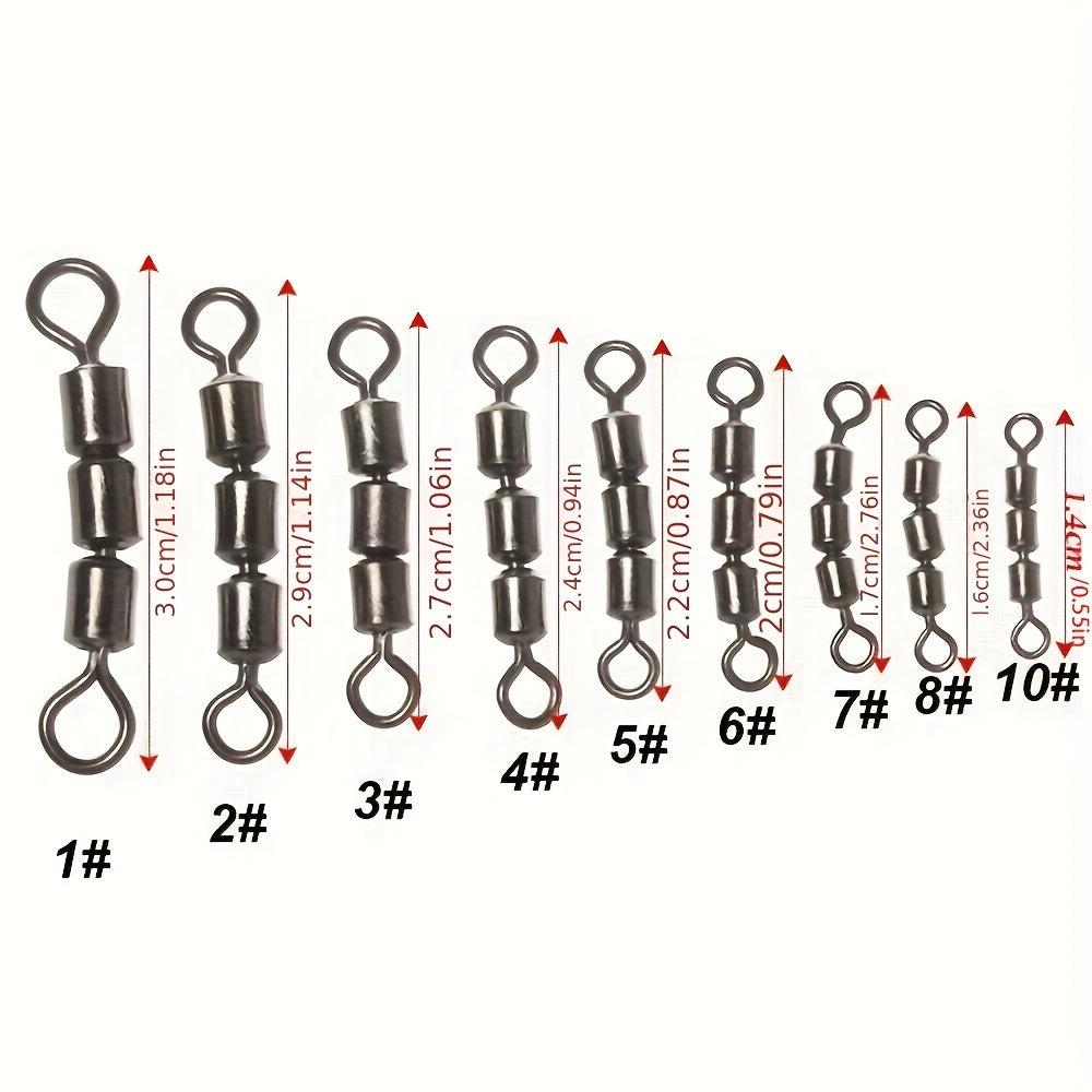 10pcs Stainless Steel Triple Fishing Swivels Lightweight Line Hook Connector
