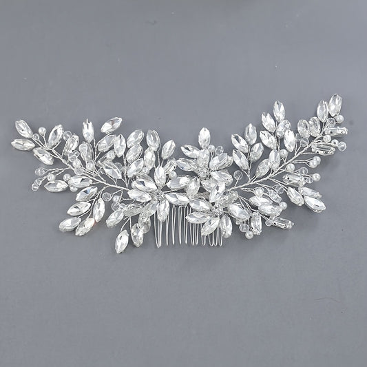 Crystal Bridal Headpiece Wedding Headband For Brides Flower Bride Hair Vine
