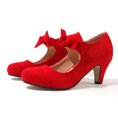 Women's Bowknot Chunky Heels Pumps Oktoberfest Dress Shoes