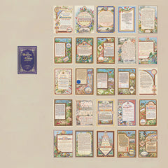 50 Sheets Vintage Retro Art Paper 6 Styles Hand Ledger Backing 3.5x5.1