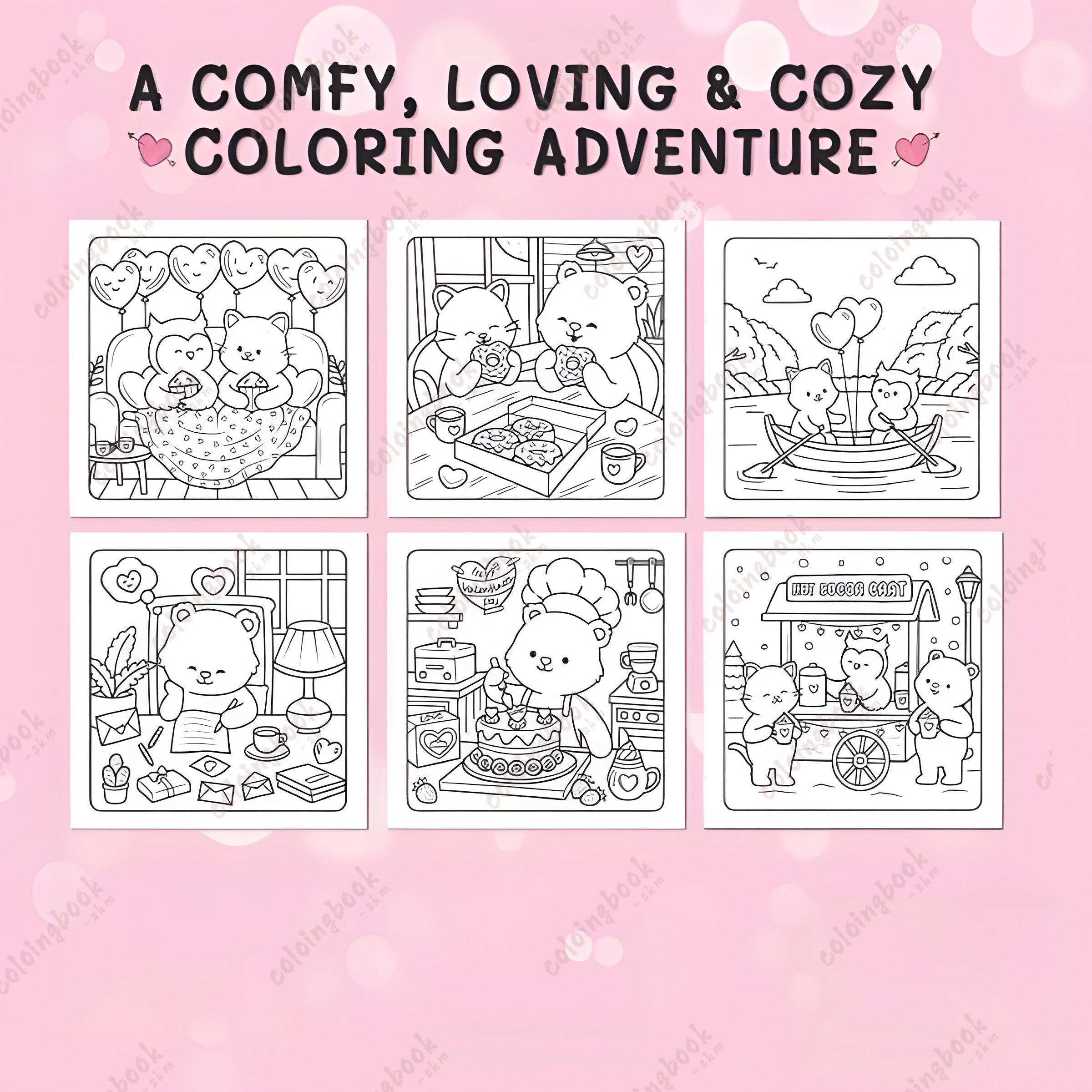 Deluxe Paws & Hearts Coloring Book - 20 Pages - Unique Cover Design