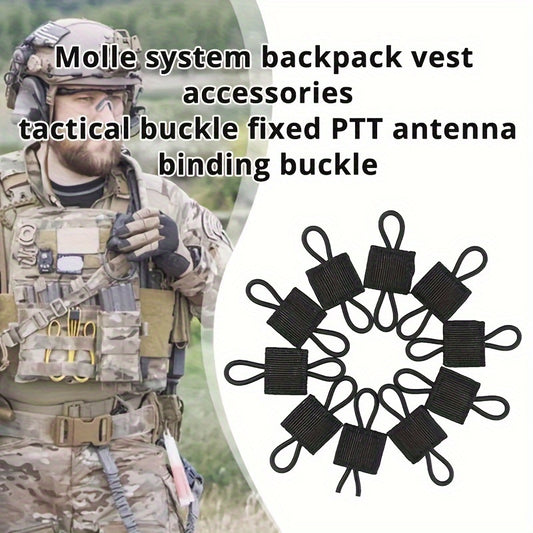 10pcs Outdoor Nylon Elastic Molle Ribbon Buckle Backpack Binding Buckle