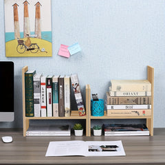 Wooden Desktop Organizer Storage Rack Shelf for Office Home Decor