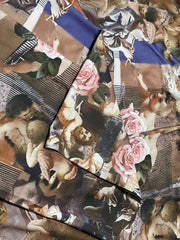  Painting Print High Rise Wide Leg Trousers