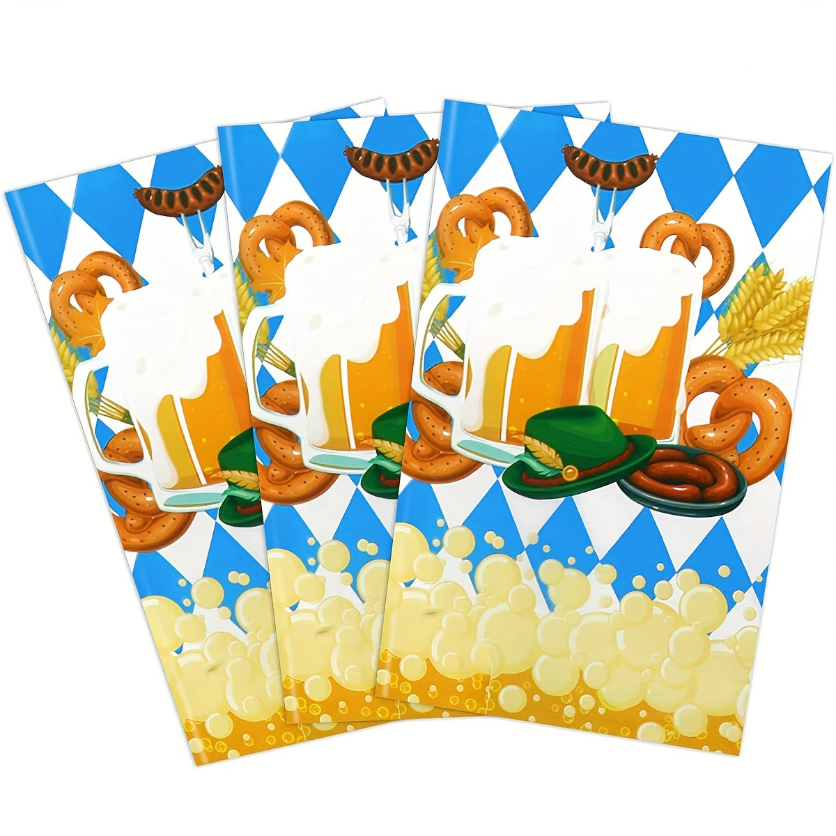 Beer Theme Table Cover Waterproof Table Cloth for Party Picnic Dinner