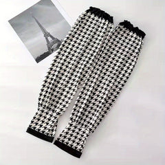 Sunscreen Ice Silky Arm Sleeve Houndstooth Summer UV Protection Gloves