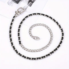 Chain Belt For Women Metal Waist Chain Faux Leather Belt