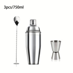 9pcs Bartender Kit 750ml Stainless Steel Cocktail Shaker Set for Bar Pub Club