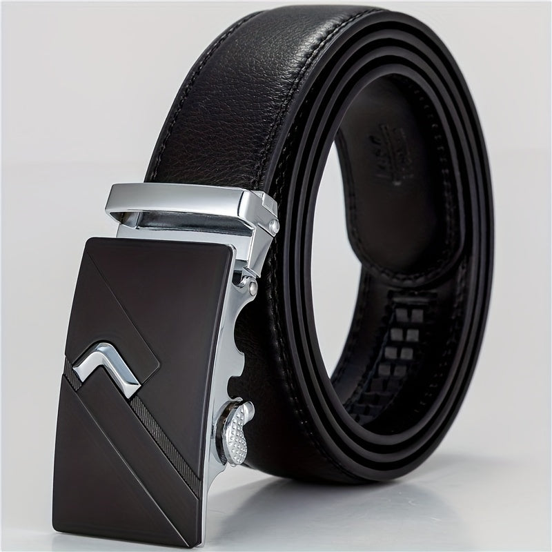 Men's Calfskin Leather Belt w/ Automatic Buckle