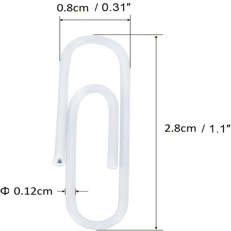 600pcs Small 1 inch Paper Clips with Box - Vinyl Coated Anti Tear