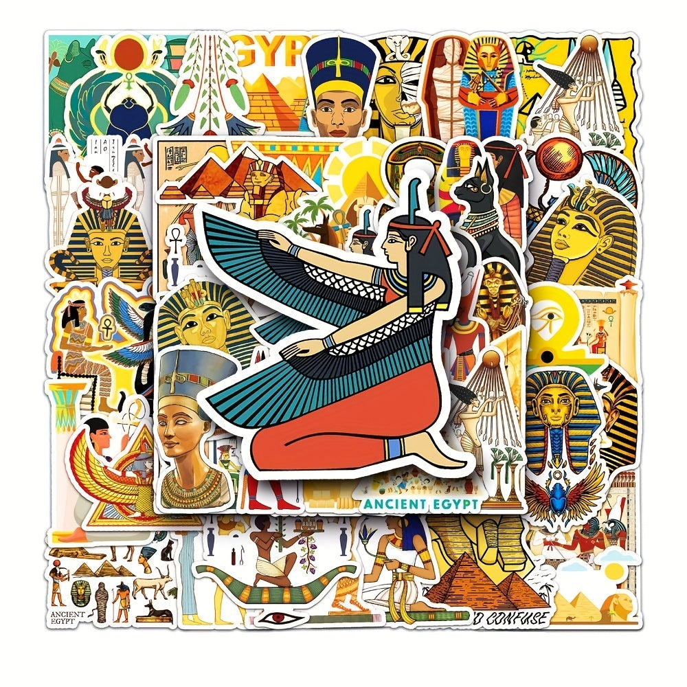 50pcs Pyramid Egypt Series Waterproof Stickers for Motorcycle Laptop Helmet Mug