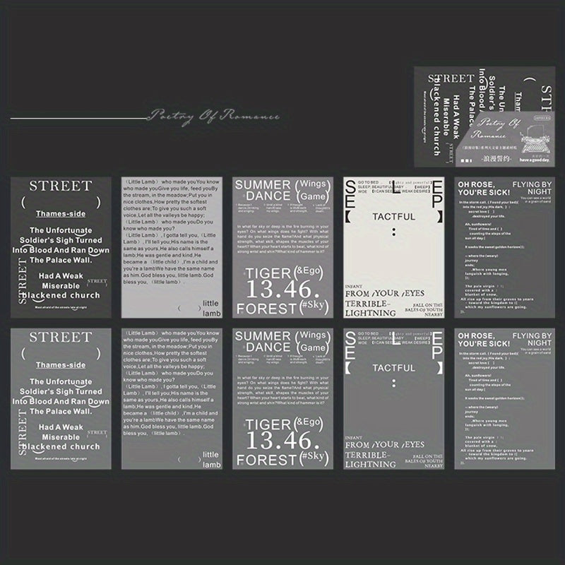 Romantic Poetry Collection Paper 20 Sheets Pack 6 Styles