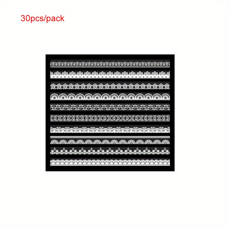 30pcs Lace Hollow Scrapbook Decor Sticker Label Diary Water Cup Notebook DIY