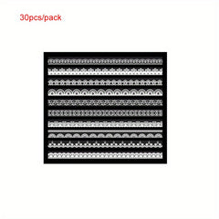 30pcs Lace Hollow Scrapbook Decor Sticker Label Diary Water Cup Notebook DIY