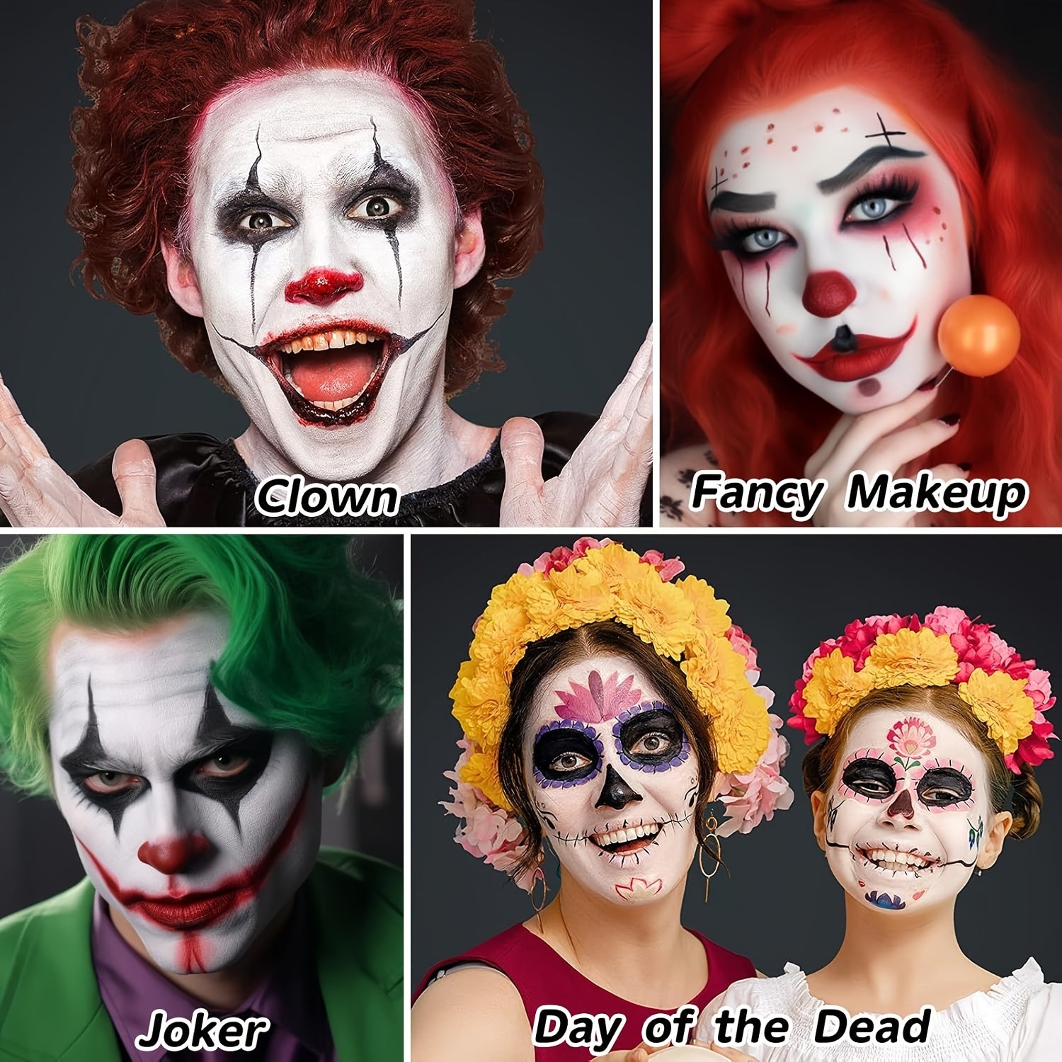 Professional Face & Body Paint Kit Special Effects Makeup for Halloween 3x30g