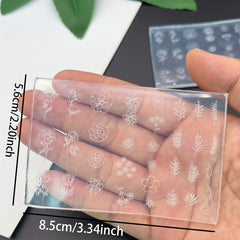 Silicone Mold Flowers Leaves Roses Embossed Nail Decorations DIY