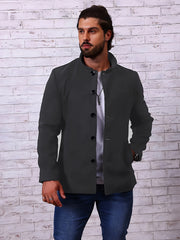 Men's Fleece Coat Lapel Casual Jacket Outdoor Activities