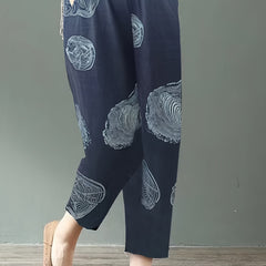  Growth Rings Print Tapered Leg Crop Pants