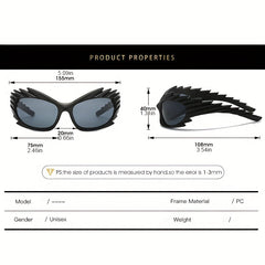 Y2K Wrap Around Sunglasses UV400 Cyberpunk Outdoor Glasses