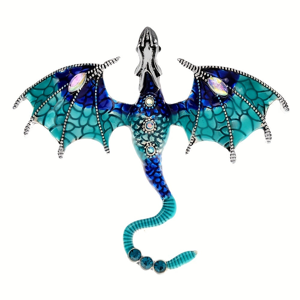 Enamel Fly Dragon Brooch Animal Pin Winter Jewelry