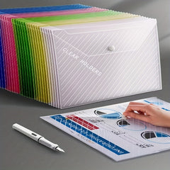 10pcs A4 Clear File Bag Plastic Office Stationery Storage Bag