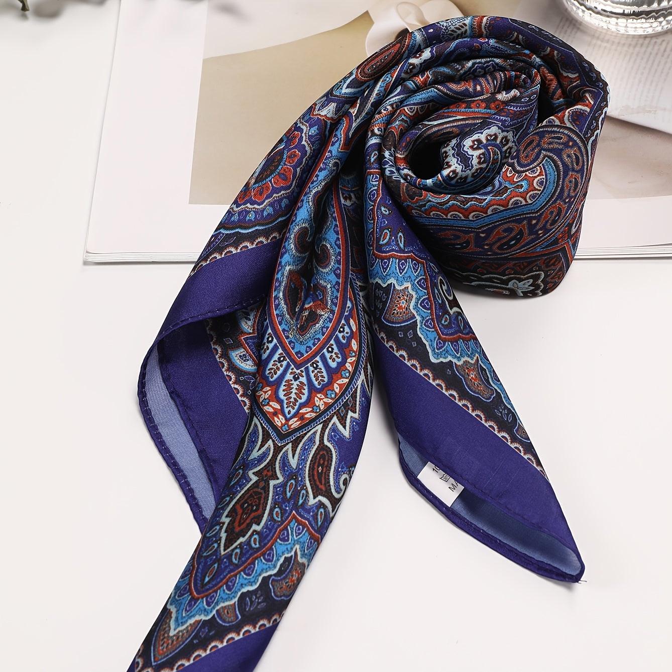 Women's Satin Square Scarf Silk Neckerchief Accessory