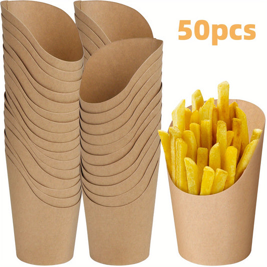 50pcs 14oz Disposable Paper Cup for French Fries, Home & Outdoor Use
