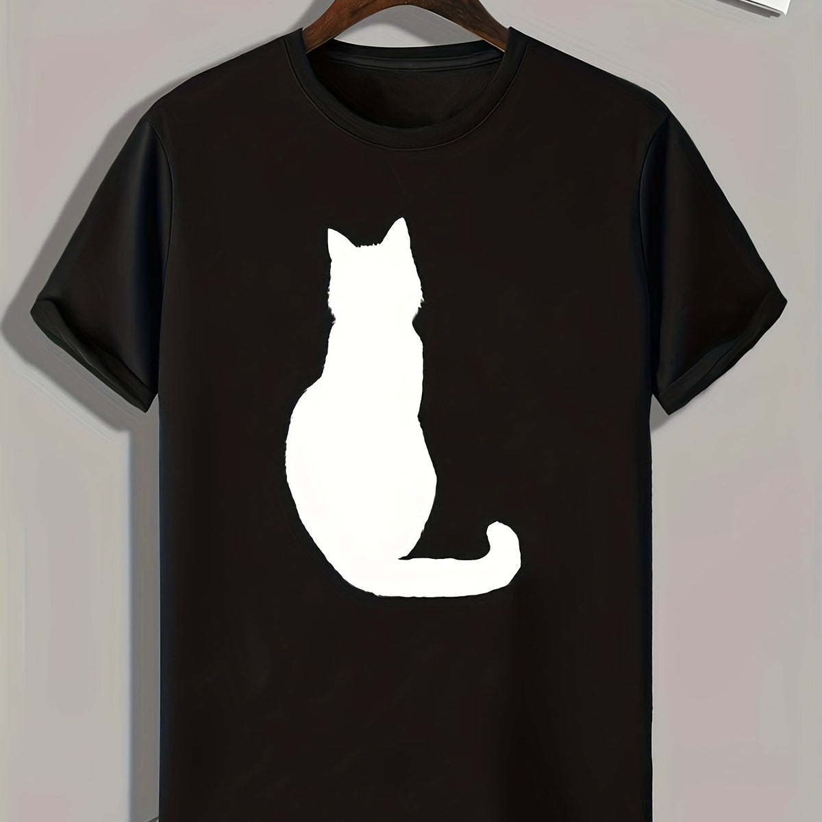 Cat Pattern Print Men's Comfy Sports T-shirt Graphic Tee