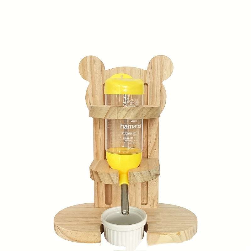 Adjustable Hamster Water Stand with Food Basin