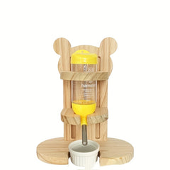 Adjustable Hamster Water Stand with Food Basin
