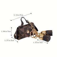 Mini Vintage Print Coin Purse Retro Key Holder Bag