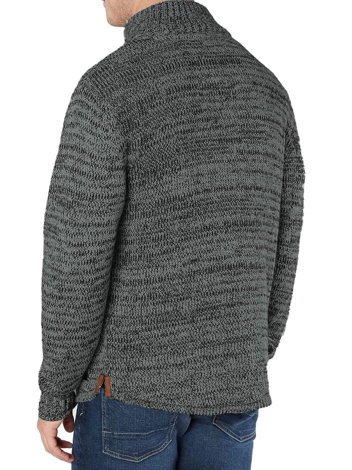 Men's Quarter Zip Polo Collar Knit Pullover Sweater