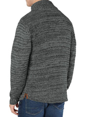 Men's Quarter Zip Polo Collar Knit Pullover Sweater