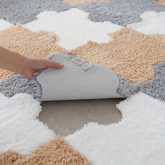 4pcs Soft Foam Shaggy Mats Anti-slip Area Rugs