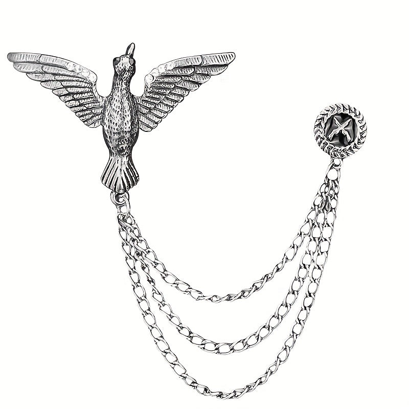 Eagle Brooch Men's Chain Suit Accessories Corsage Pin