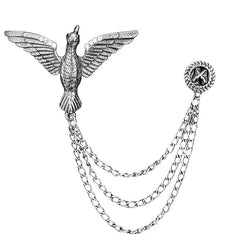Eagle Brooch Men's Chain Suit Accessories Corsage Pin