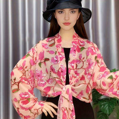 Flower Print Chiffon Shawl Sunproof Wrap UV Protection