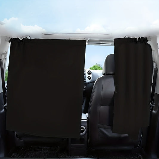 2pcs Car Divider Sunshade Curtains For Privacy Travel