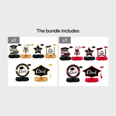 Graduation Season Doctoral Cap Honeycomb Ornaments Desktop Decoration Set