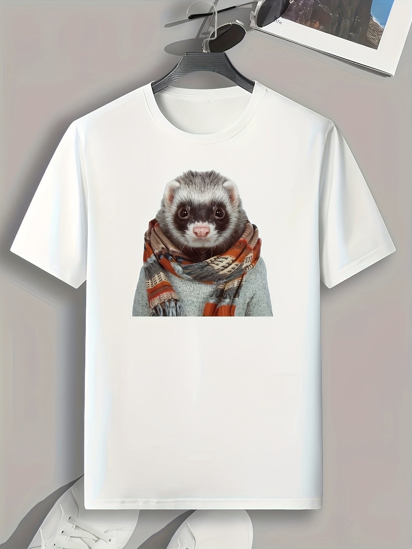 Brushy Animal Print Men's Graphic T-shirt for Summer