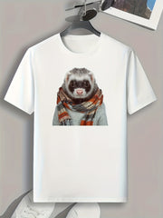 Brushy Animal Print Men's Graphic T-shirt for Summer