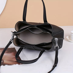 Leather Women's Handbag with Shoulder Strap Zipper Closure