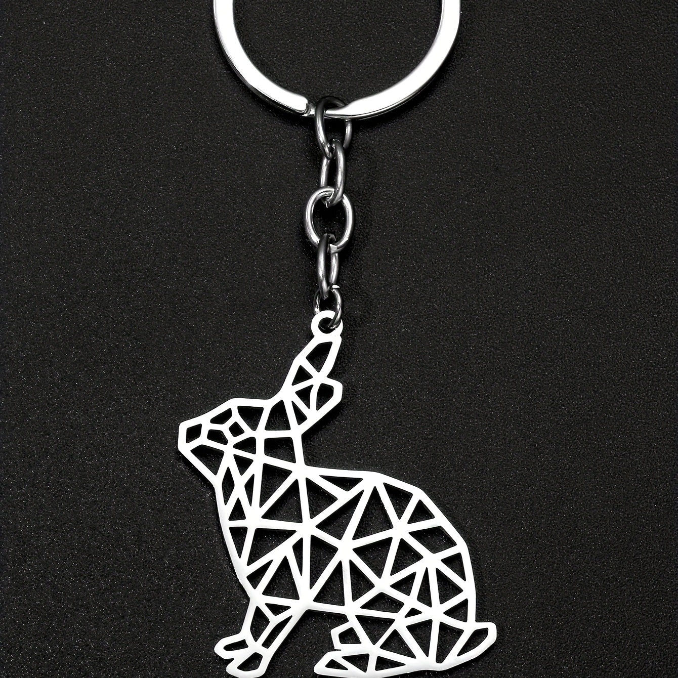Stainless Steel Rabbit Keychain for Men