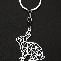 Stainless Steel Rabbit Keychain for Men