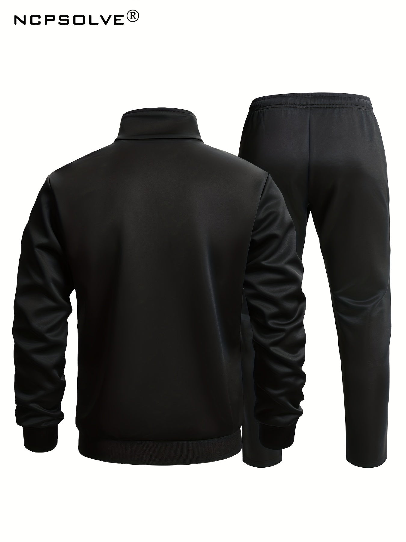 Breathable Men's Sports Suit with Stand Collar and Stretch Pants