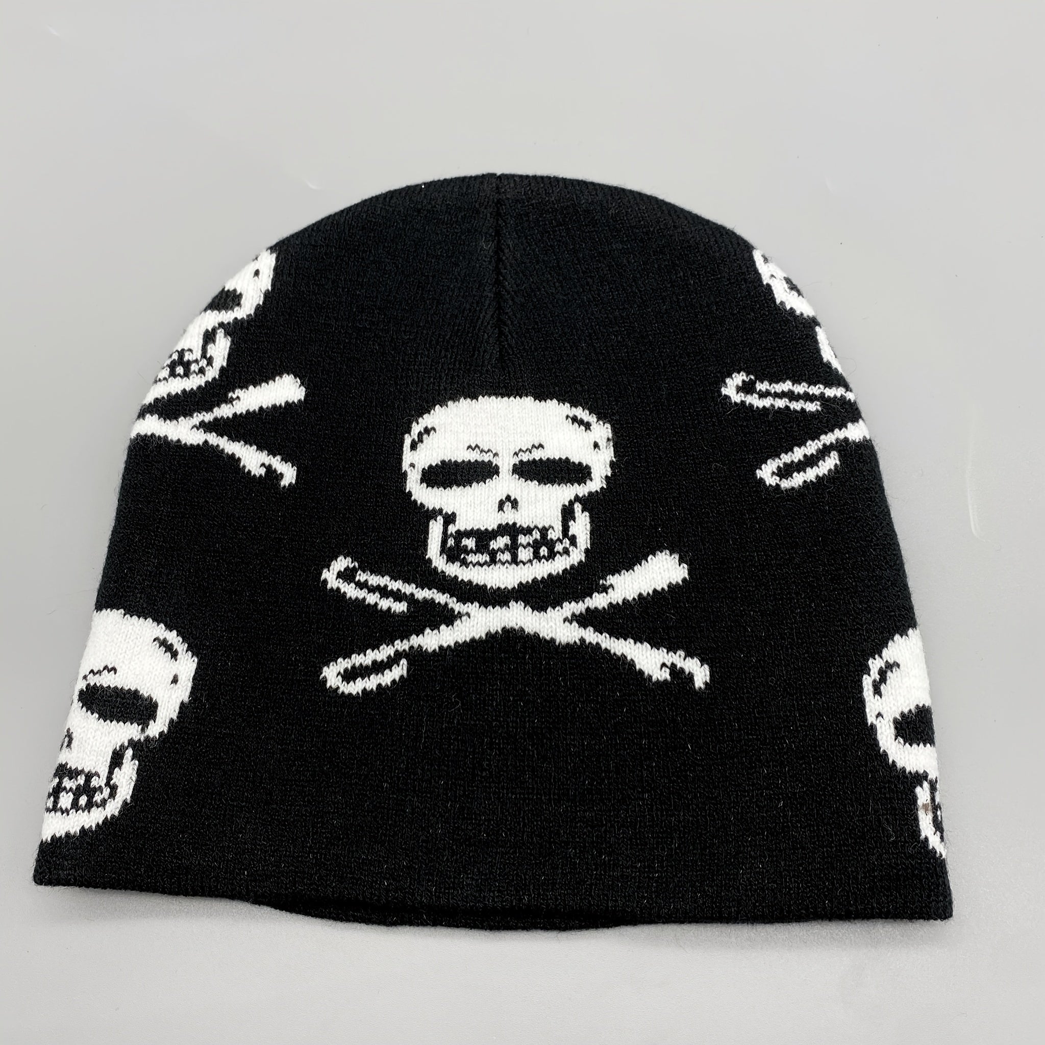 Hip Hop Jacquard Beanie Hat Casual Knitted Womens Warm Skull Cap