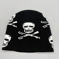 Hip Hop Jacquard Beanie Hat Casual Knitted Womens Warm Skull Cap