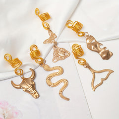 Metal Animal Tassel Hair Ring for Braids Women Girls Men